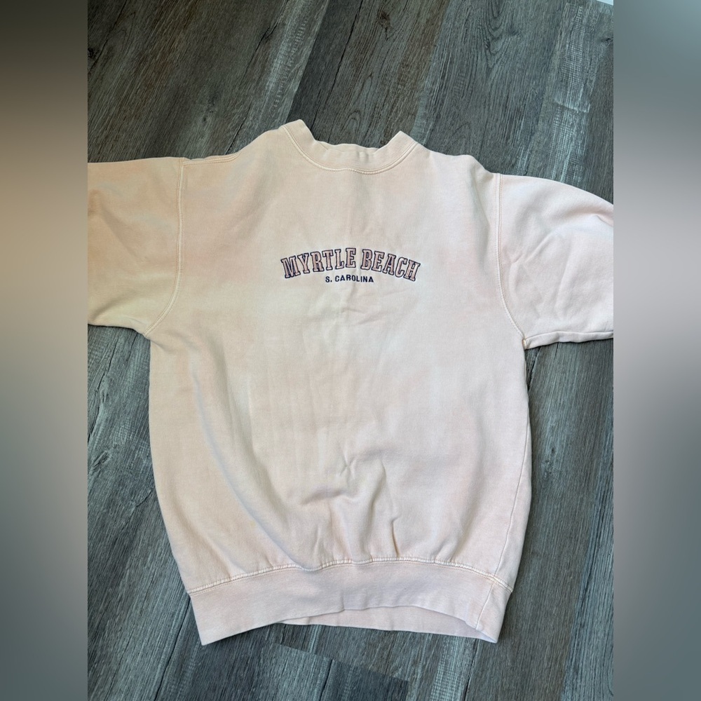 VTG U.S. Vintage Myrtle Beach Sweatshirt Pullover Crewneck Light Pink Size XS S - Picture 2 of 11